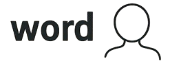 Word with person icon