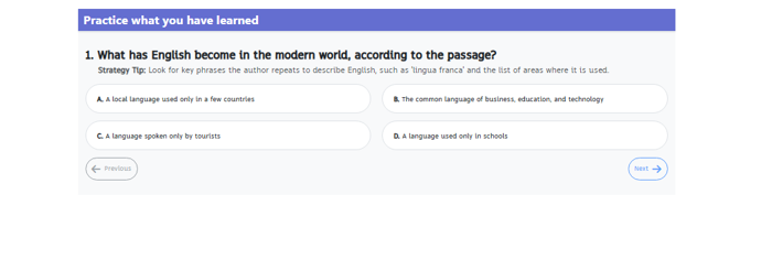 Step 6 — Read the question and choose