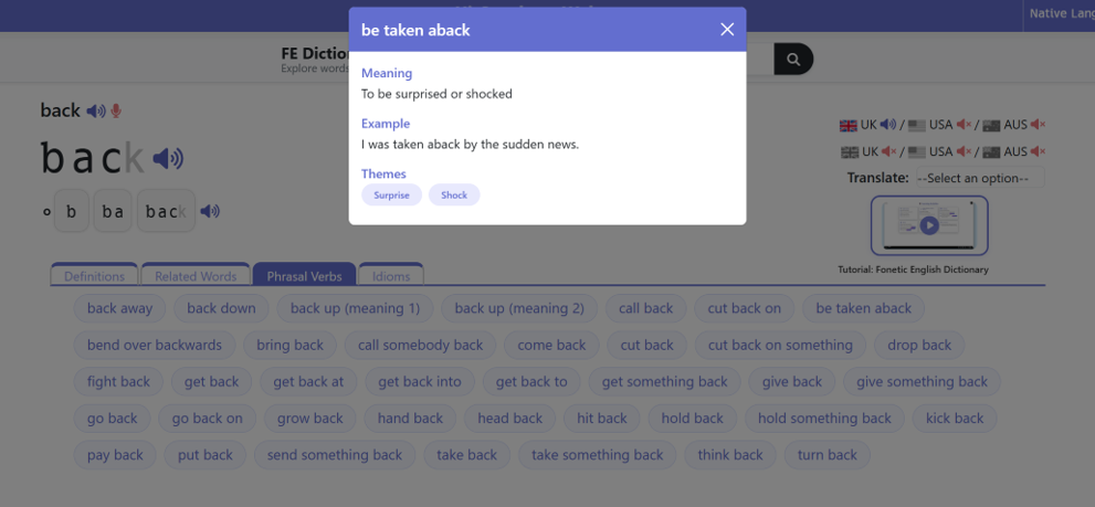 Step 11 — Try the Phrasal Verbs tab