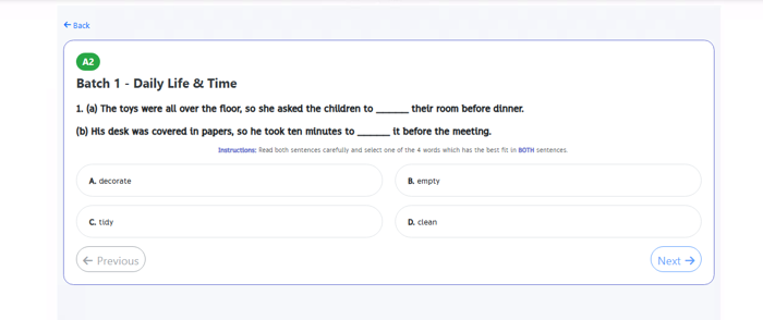 Step 4 — Read both sentences, then choose