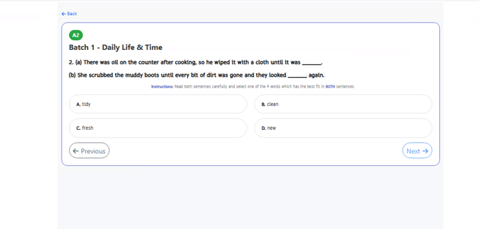 Step 7 — Click Next for the next question