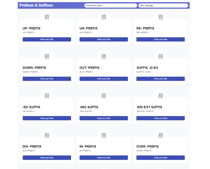 Step 3 — Choose your level, language and a word-piece